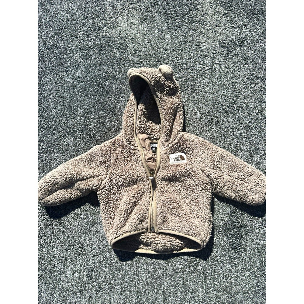 The North Face Infant 3-6M Bear Ears Fleece Jacket Taupe Sherpa Hooded Baby